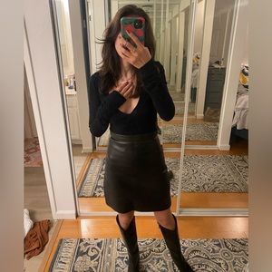 Black, long sleeve bodysuit